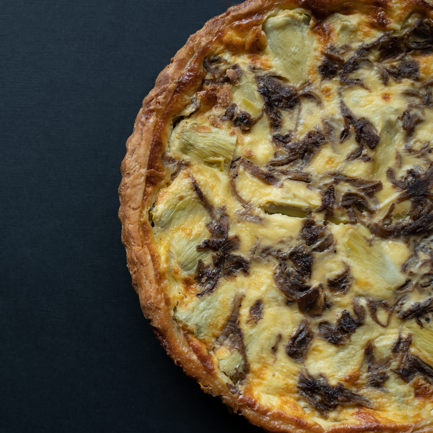 Artichoke + Caramelized Onion Quiche