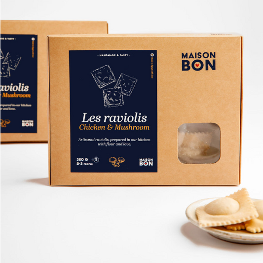 Chicken Mushroom Raviolis - Les raviolis poulet champignons - Maison Bon