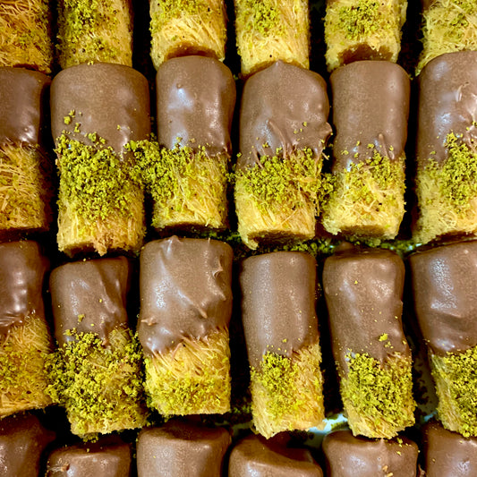 Chocolate-dipped Konafa Cigar Rolls